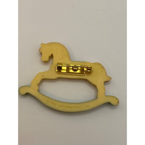 Vintage 1989 Hallmark Rocking Horse Christmas Pin Brooch Hand-Painted Collectibl - Picture 6 of 9